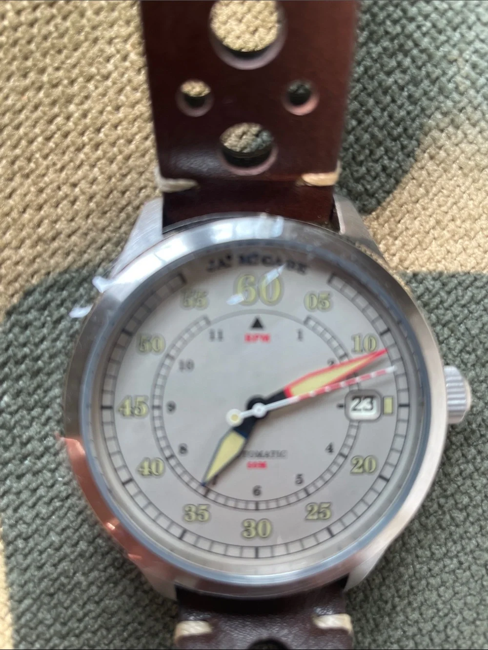 James McCabe Bobber Automatic Watch - Irish Cream